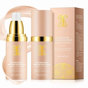 Foundation 4 in 1 - Light Spectrum With SPF 50 , 2Pack Color Changing Foundation,Sunscreen Serum, Deep Hydration, Skin Tone Perfecting, Advanced Color-Match Technology 1.05 Fl Oz