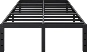 Full Size Bed Frame, 18 Inch Heavy Duty Metal Platform Bed Frame No Box Spring Needed, Mattress Foundation, Storage Space, No Noise, Easy Assembly
