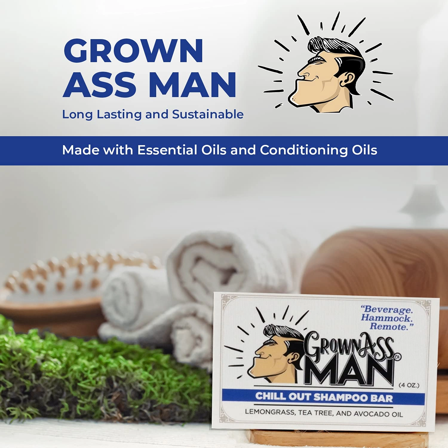Full Bath Bundle For Men - Shampoo Bar, Conditioner Bar, & Body Bar Pack - Rich Lather with Natural Oils - Plastic Free, Sustianable, & Eco-Friendly, Vegan & Organic Deep Clean (Soothing, 3-Pack)