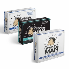 Full Bath Bundle For Men - Shampoo Bar, Conditioner Bar, & Body Bar Pack - Rich Lather with Natural Oils - Plastic Free, Sustianable, & Eco-Friendly, Vegan & Organic Deep Clean (Soothing, 3-Pack)