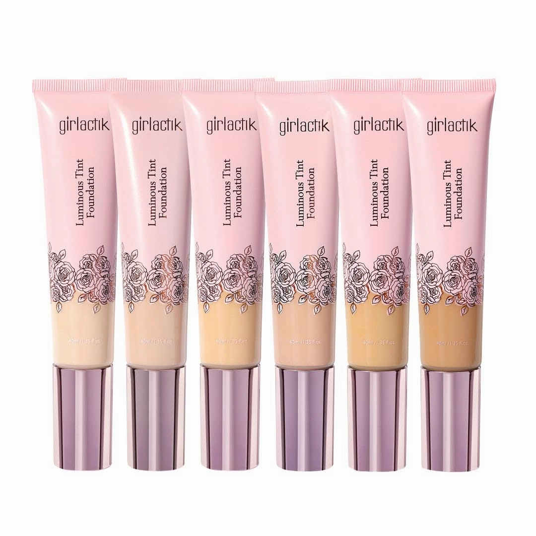 Girlactik Luminous Tint Foundation – Hydrating 2-in-1 Tinted Moisturizer & Buildable Foundation with Hyaluronic Acid, Vitamin C & Squalane – Lightweight, Natural Finish (Neutral, 1.35 fl oz.)