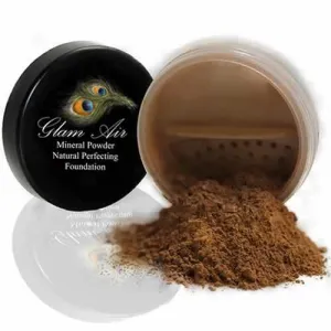 Glam Air Airbrush Makeup Matte Foundation Water-based Makeup (0.25 Oz.) - Ideal for Normal to Oily Skin - (Mineral Powder-Medium/Dark)