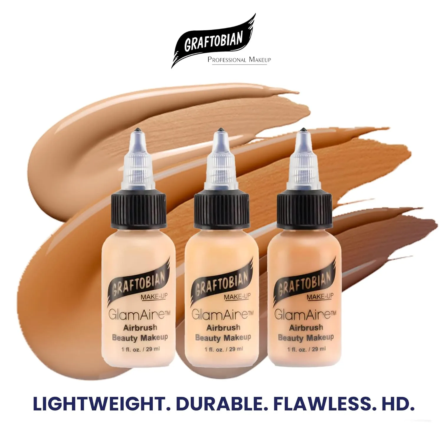 GlamAire Airbrush Makeup by Graftobian - High Definition Airbrush Foundation, Professional Formula for Long-Lasting Wear, For Makeup Artists and Beauty Aficionados, Made in USA, Sienna