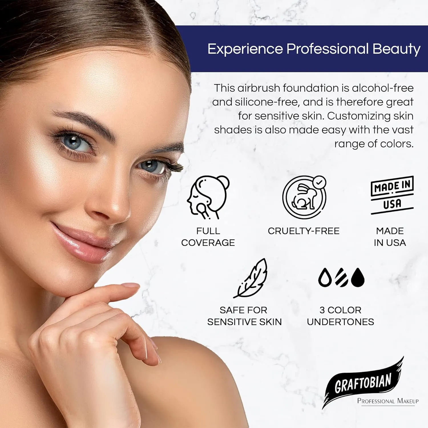 GlamAire Airbrush Makeup by Graftobian - High Definition Airbrush Foundation, Professional Formula for Long-Lasting Wear, For Makeup Artists and Beauty Aficionados, Made in USA, Sienna