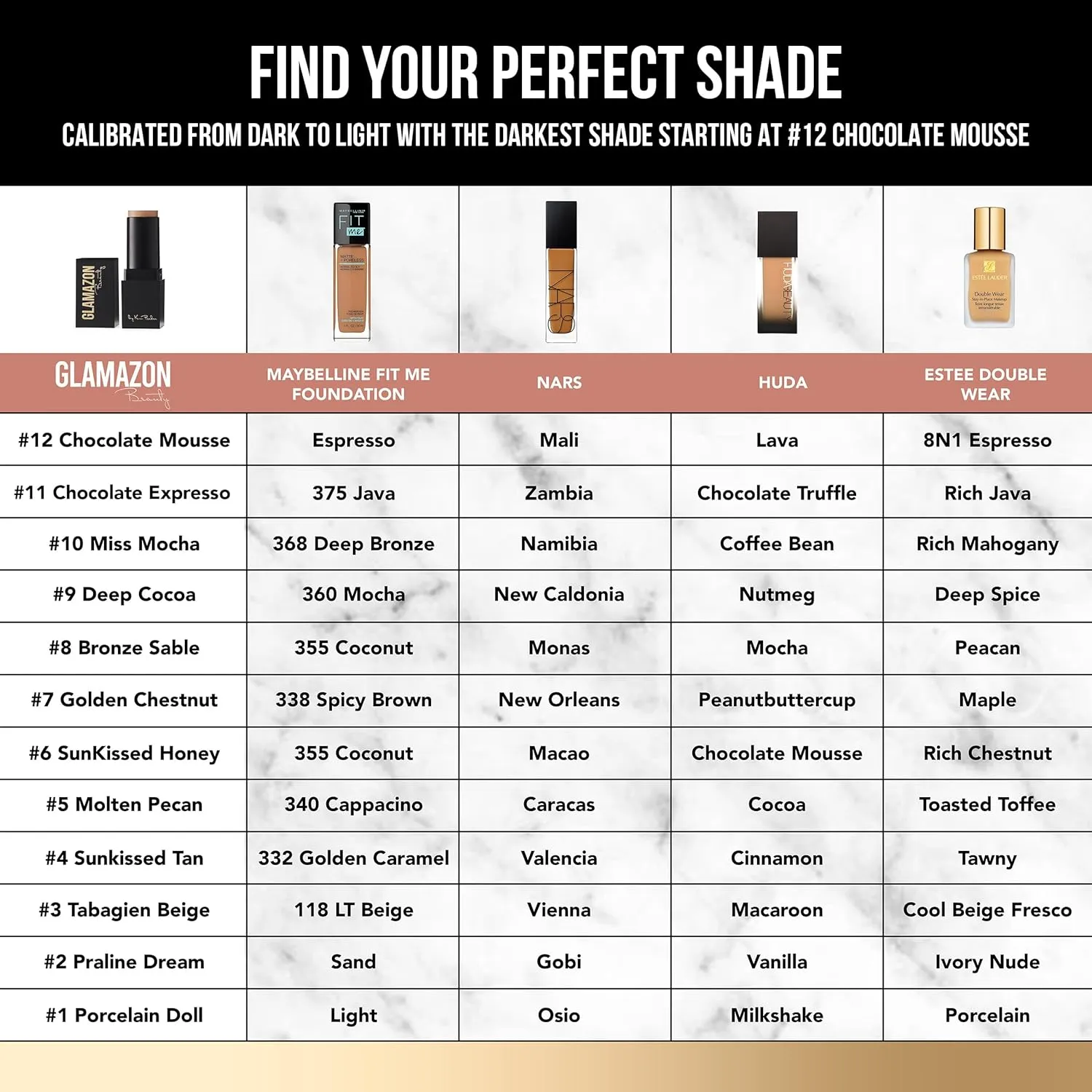 Glamazon Second to None Foundation Stick, Deep Cocoa, Light-to-Full Coverage, Weightless Makeup With a Glowy Natural Finish