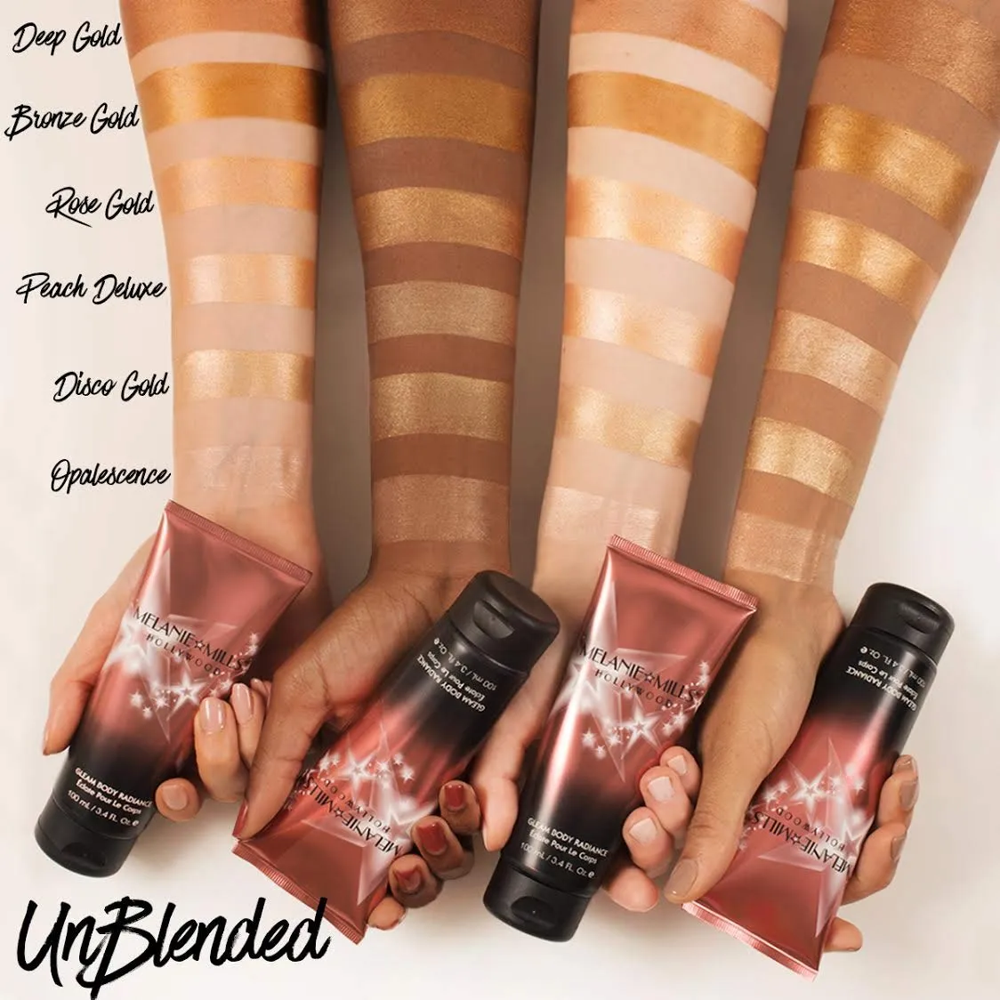Gleam Body Radiance All In One Makeup, Moisturizer & Glow For Face & Body - Deep Gold, Mini 1 fl.oz.