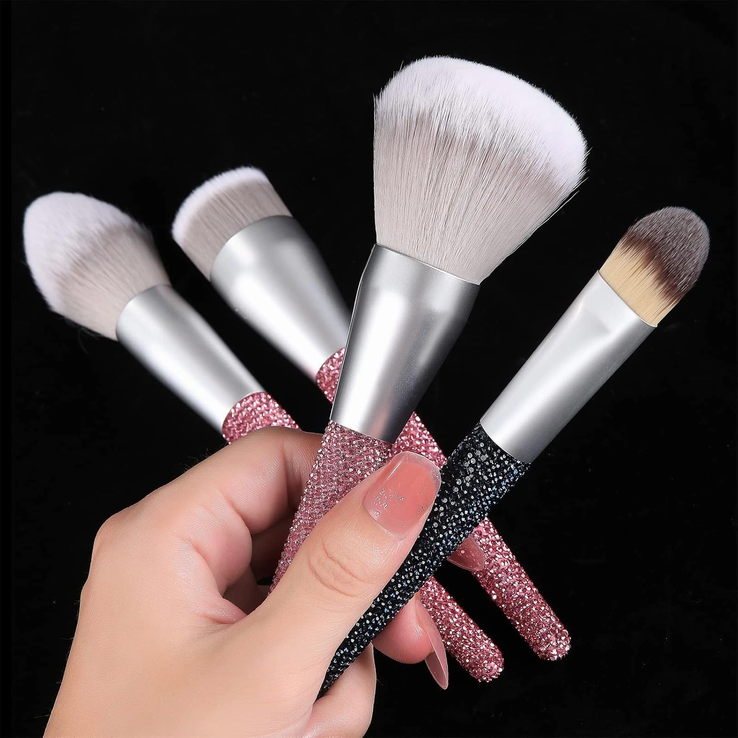 Glitter Makeup Brushes Professional Face Cosmetics Blending Liquid Foundation Powder Concealer Eye Shadows Make Up Beauty Tool Bling (Power Brush)
