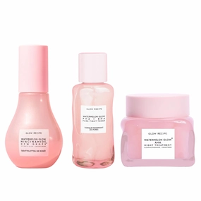 Glow Recipe Dew   Glow Trio - Watermelon PHA   BHA Facial Pore Toner (40 ml)   Niacinamide Dew Drops Brightening Serum (40 ml)   AHA Anti Aging Sleeping Mask Night Treatment for Glowing Skin (60 ml)
