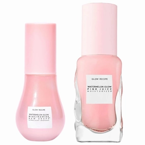 Glow Recipe Mini Niacinamide Dew Drops Facial Serum & Illuminating Makeup Primer (15 ml)   Mini Watermelon Glow Pink Juice Hydrating Face Moisturizer (25 ml)