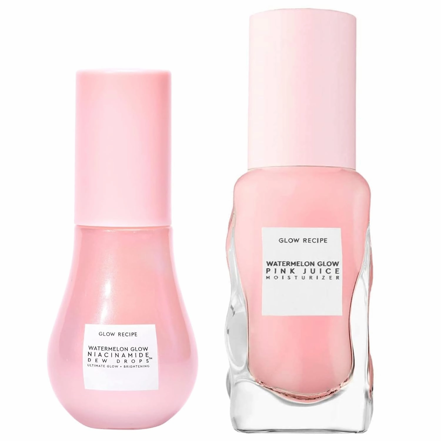 Glow Recipe Mini Niacinamide Dew Drops Facial Serum & Illuminating Makeup Primer (15 ml)   Mini Watermelon Glow Pink Juice Hydrating Face Moisturizer (25 ml)