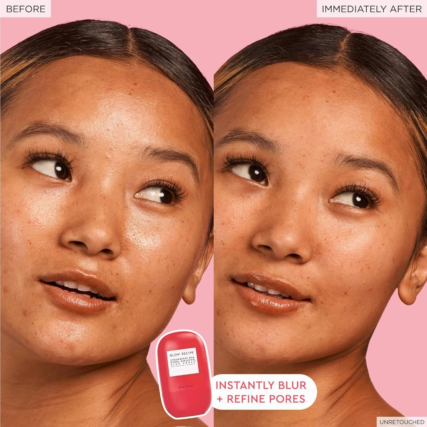 Glow Recipe Smooth Skin Sailing Skincare Set - Watermelon Glow Pink Juice Facial Moisturizer   Silicone-Free BHA Strawberry Pore Minimizer Blurring Drops (2 Count)