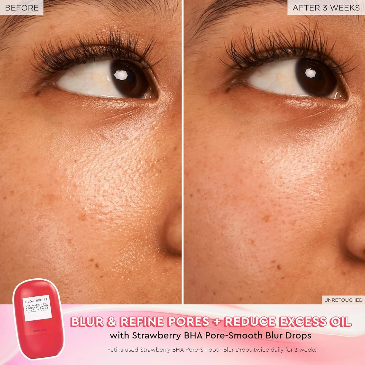 Glow Recipe Smooth Skin Sailing Skincare Set - Watermelon Glow Pink Juice Facial Moisturizer   Silicone-Free BHA Strawberry Pore Minimizer Blurring Drops (2 Count)