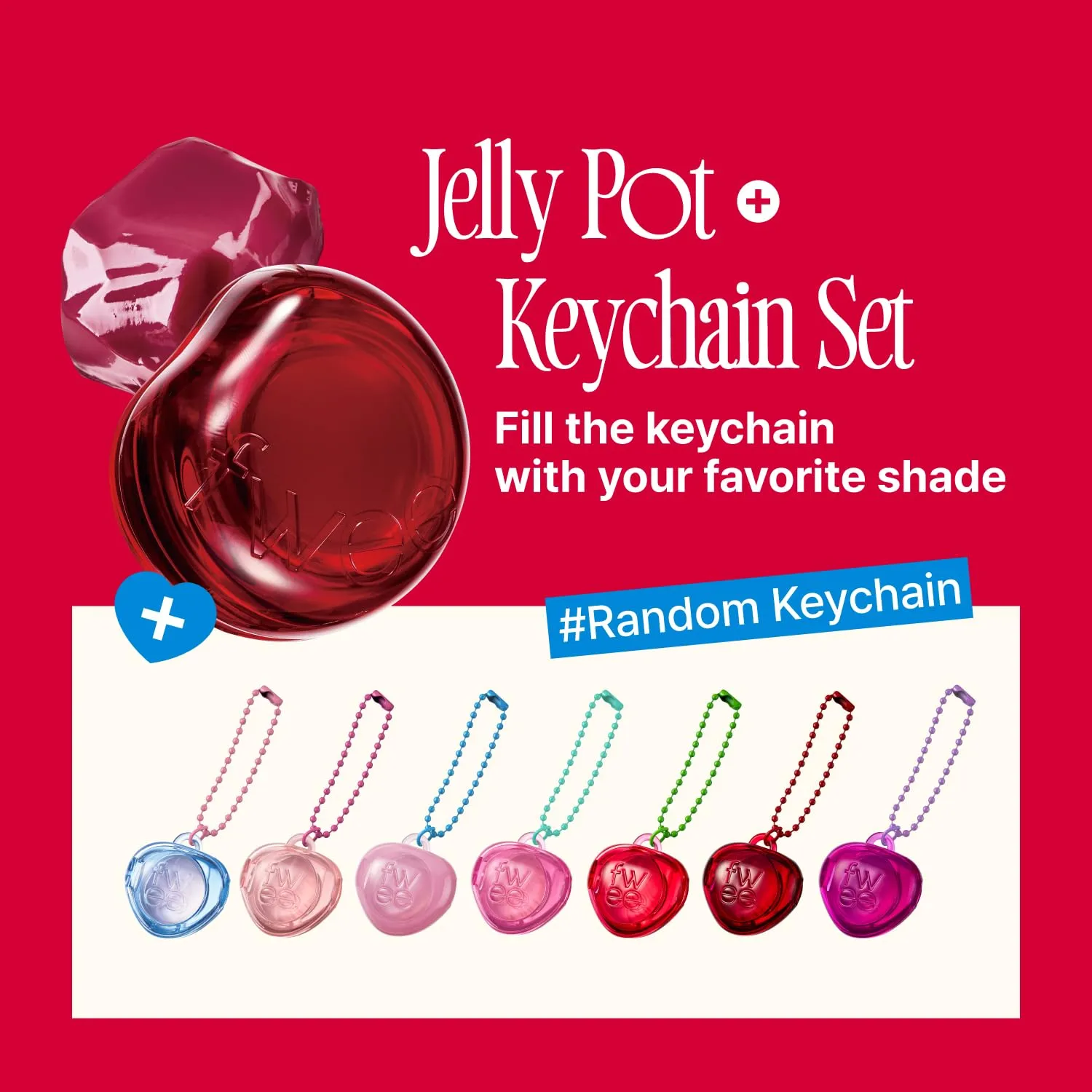 Glowy Jelly Pot   Keychain SET | Dewy Jelly Lip & Blush Color, Tinted Glow Jelly Balm, Dewy Buildable Finish – Honey Peach (Vivid Coral) | 0.14 oz
