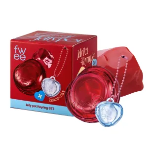 Glowy Jelly Pot   Keychain SET | Dewy Jelly Lip & Blush Color, Tinted Glow Jelly Balm, Dewy Buildable Finish – Honey Peach (Vivid Coral) | 0.14 oz