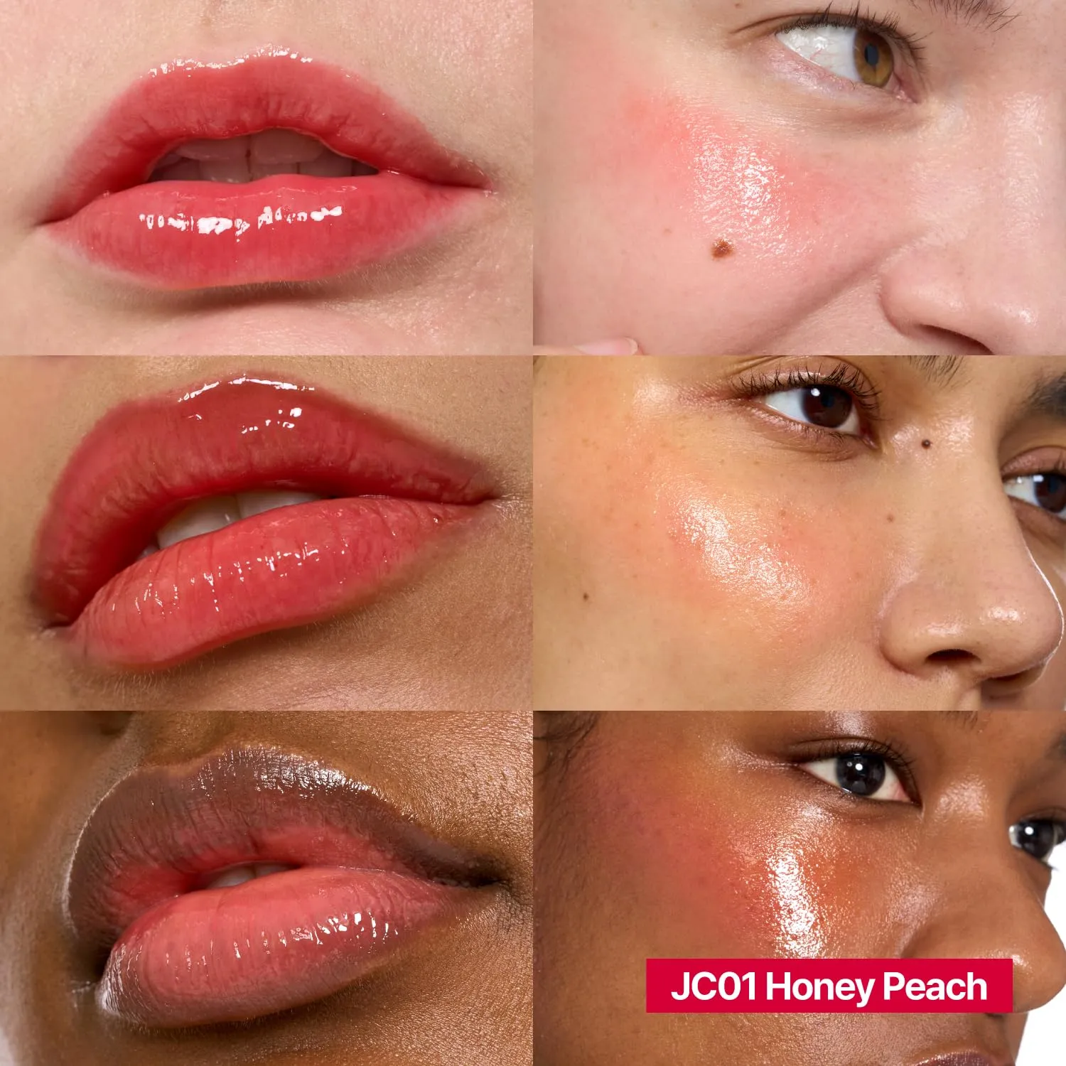 Glowy Jelly Pot   Keychain SET | Dewy Jelly Lip & Blush Color, Tinted Glow Jelly Balm, Dewy Buildable Finish – Honey Peach (Vivid Coral) | 0.14 oz