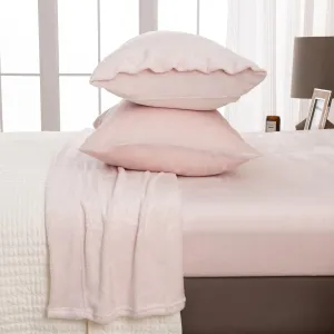 Great Bay Home Extra Soft Velvet Plush King Micro Fleece Sheet Set | Deluxe Microplush Non Pilling Sheets, Deep Pocket | Lavish Sherpa Velvet Luxe Collection (King, Blush Pink)