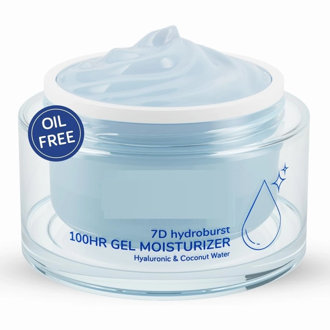 GT 7D Hydro Burst Oil-Free Water Gel Face Moisturizer with Hyaluronic Acid, Ceramides & Peptides for 100HR Hydration | Skin Barrier Repair Cream For All Skin Types | Men & Women, 50 ml