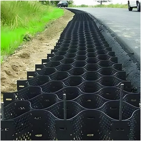 GZHERVICES Gravel/Grass Grid Paver Path Base Mat, Commercial Grade Geocell, Thick Geo Ground Grid, for Greenhouse, Deck,Turf Lawn, Shed, Slope, Driveways, Pathway(1x1m/3.28x3.28ft)