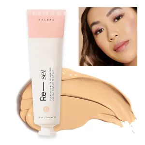 HALEYS Re-set Full Coverage Matte Foundation, VEGAN   CRUELTY-FREE, Oil-Free Liquid Foundation with Double-Dose Pigments for Long-Lasting, Smooth, Natural Finish for Sensitive, Acne-Prone Skin (2.5)