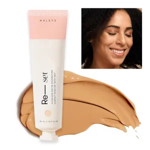 HALEYS Re-set Full Coverage Matte Foundation, VEGAN   CRUELTY-FREE, Oil-Free Liquid Foundation with Double-Dose Pigments for Long-Lasting, Smooth, Natural Finish for Sensitive, Acne-Prone Skin (5)