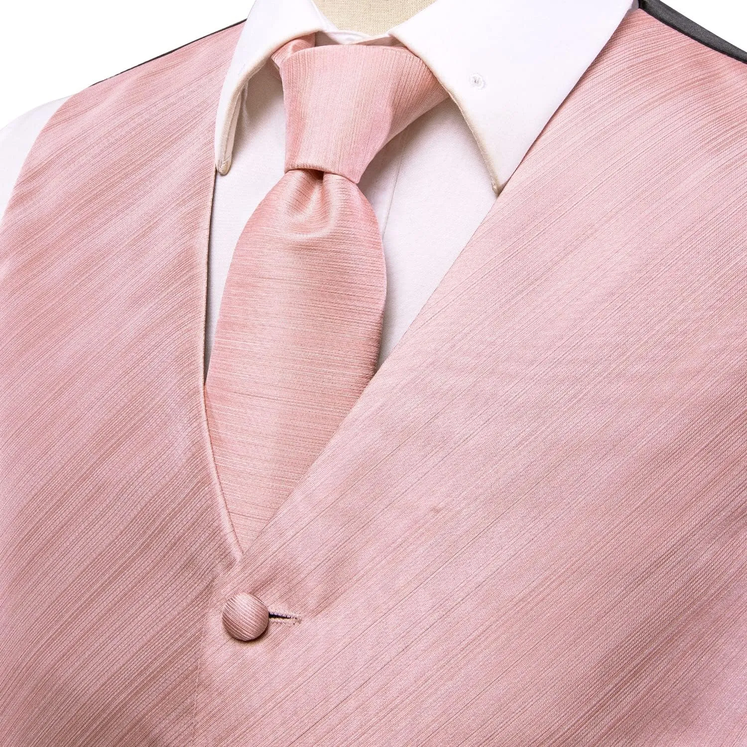 Hi-Tie Mens Silk Suit Vest Jacquard 5PCS Necktie Pocket Square Cufflinks Lapel Pin Formal Wedding Tuxedo
