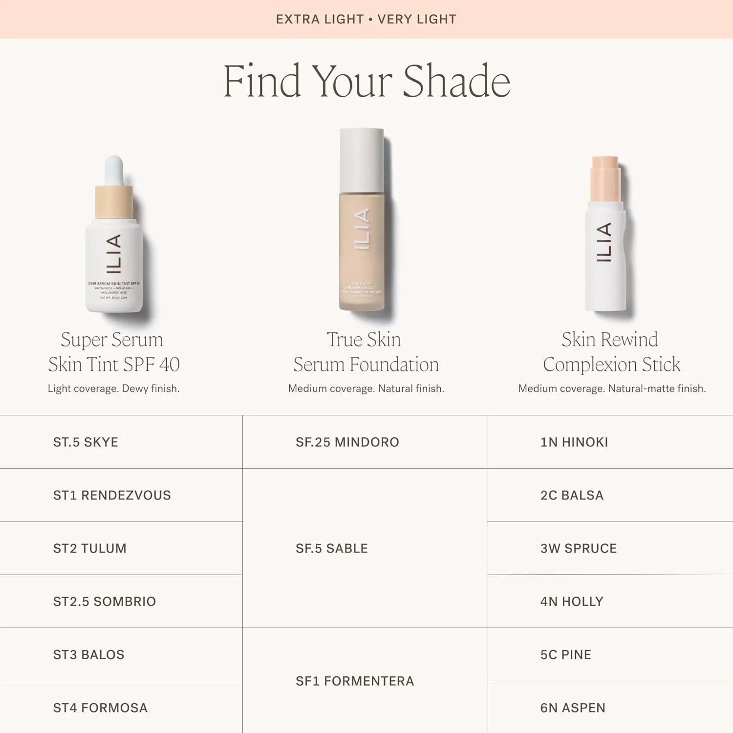 ILIA - True Skin Serum Foundation | Non-comedogenic, Cruelty-Free, Vegan, Weightless Feel, Buildable Coverage, Safe For Sensitive Skin (Sable SF.5)