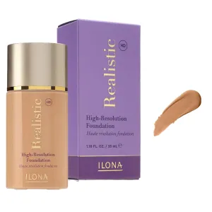ILONA Realistic™ HD High-Definition Makeup Foundation | 1.18 Fl Oz | Real Amber