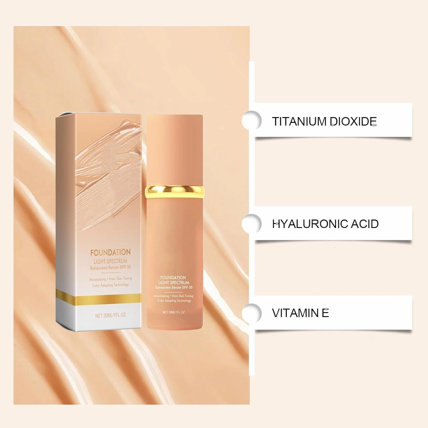 Imaginaryl Concealer, Imaginaryl Foundation, Neutrain 4 in 1 Foundation,Korean Foundation Makeup, Hydrating Color Changing Foundation, Longwearing & Waterproof, with SPF 50  (Natural, 2pcs)