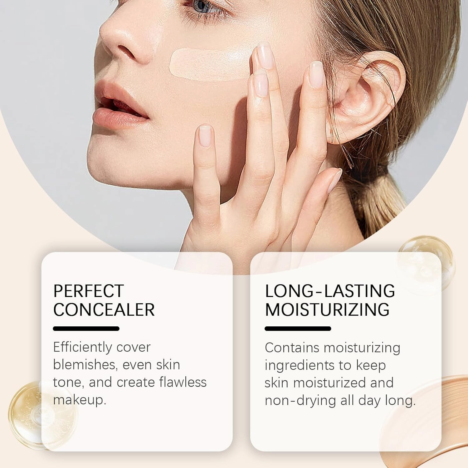 Imaginaryl Concealer, Imaginaryl Foundation, Neutrain 4 in 1 Foundation,Korean Foundation Makeup, Hydrating Color Changing Foundation, Longwearing & Waterproof, with SPF 50  (Natural, 2pcs)