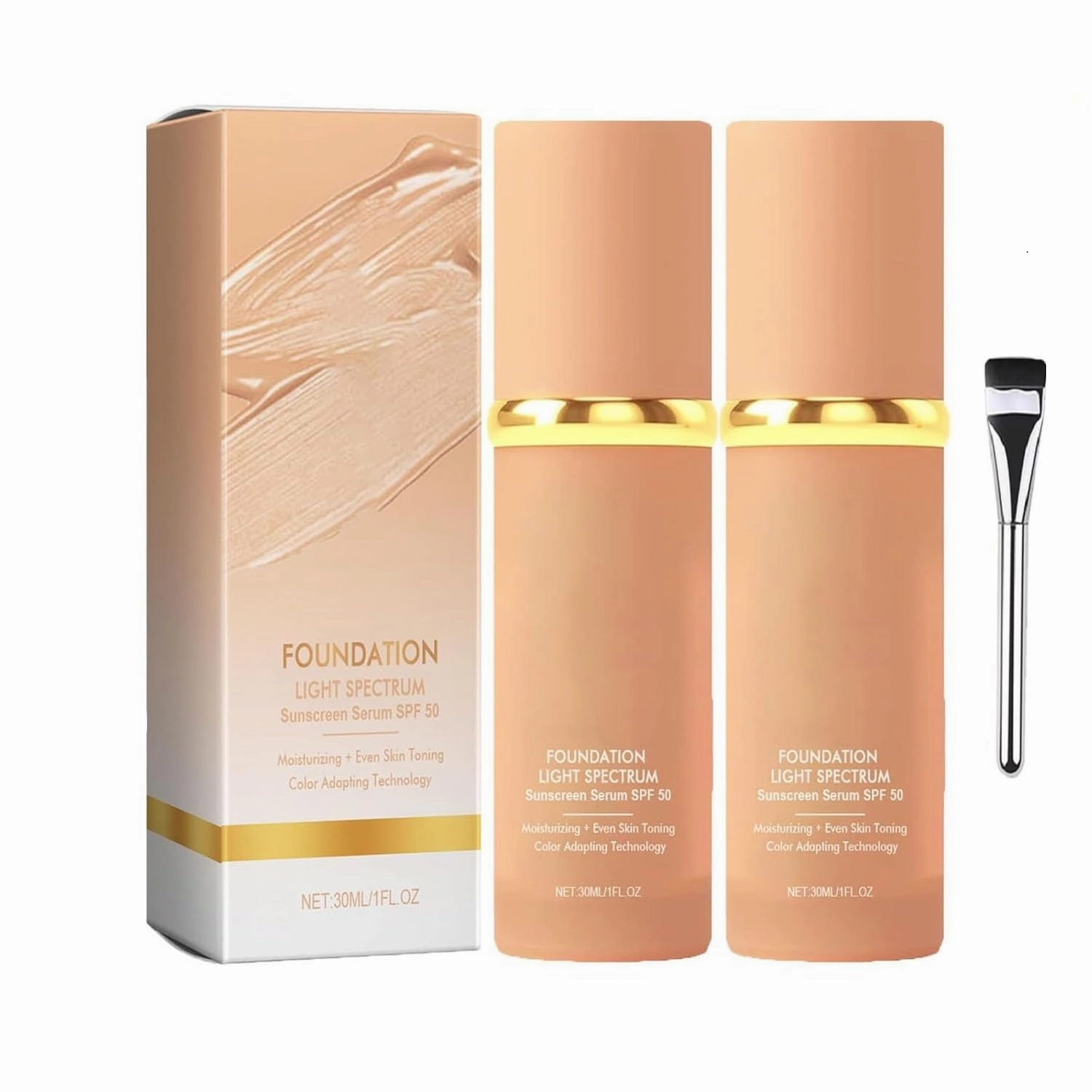 Imaginaryl Concealer, Imaginaryl Foundation, Neutrain 4 in 1 Foundation,Korean Foundation Makeup, Hydrating Color Changing Foundation, Longwearing & Waterproof, with SPF 50  (Natural, 2pcs)