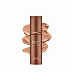 INIKA Organic BB Cream Foundation - Vegan Makeup with Hydrating Prickly Pear, Jojoba, and Pomegranate Seed Oil - Lightweight Glow for Balanced Skin Tone, Tan, 1 fl oz