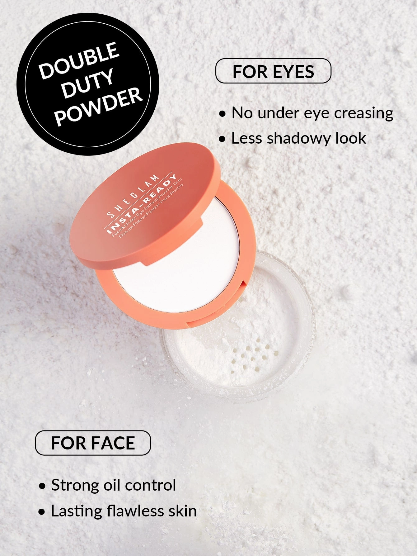 Insta-Ready Face & Under Eye Setting Powder Duo - Translucent