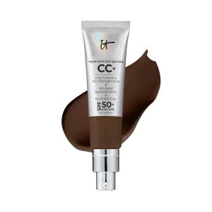 IT Cosmetics CC  Cream - Full-Coverage Foundation With SPF 50, Color Corrector & Anti-Aging Serum, Formulated With Niacinamide & Hyaluronic Acid, Natural Finish, For All Skin Types, 1.08 fl oz