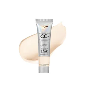 IT Cosmetics CC  Cream Travel - Full-Coverage Foundation With SPF 50, Color Corrector & Anti-Aging Serum, Formulated With Niacinamide & Hyaluronic Acid, Natural Finish, For All Skin Types, 0.4 fl oz