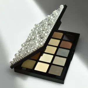 Jason Wu Beauty Pearl Darling - 01 Posh Limited Edition 15-Shade Matte Eyeshadow Palette – Neutral, Cool, and Warm Shades – Clean Makeup – Pearl-Encrusted Case (Posh, 0.47 oz (13.5g))