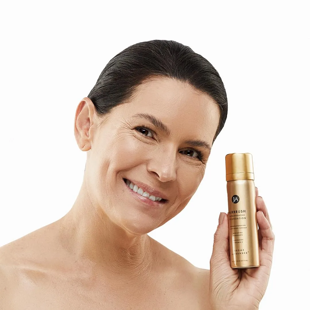 Jerome Alexander Airbrush Foundation Ultra Hydrating, Spray Foundation Makeup with 2x the Active Ingredients, Ultra-Light, Buildable, Full Coverage Formula (Fair)