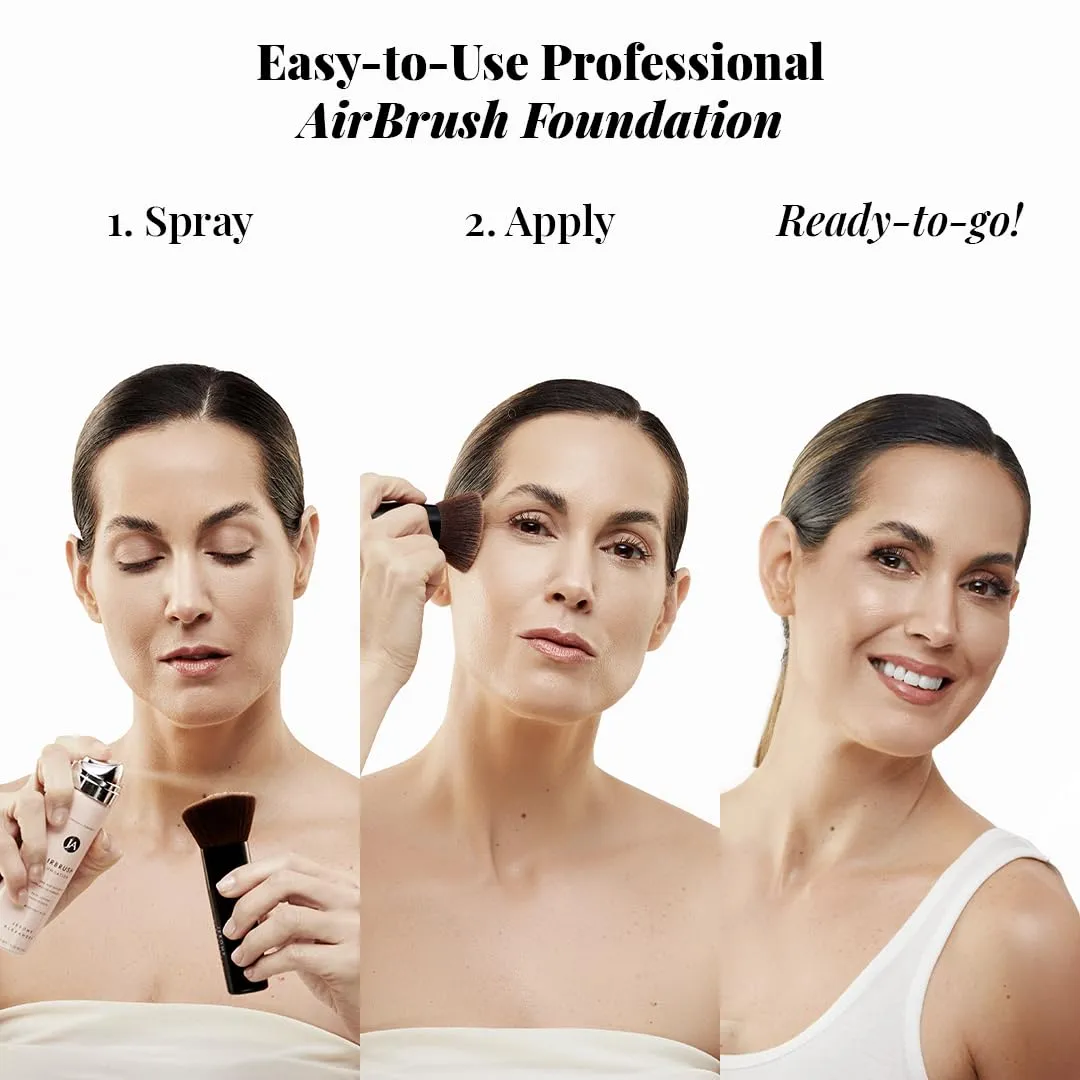 Jerome Alexander MagicMinerals AirBrush Foundation, Spray Makeup with Skincare Active Ingredients, Ultra-Light, Buildable, Full Coverage Formula (Bright Medium)