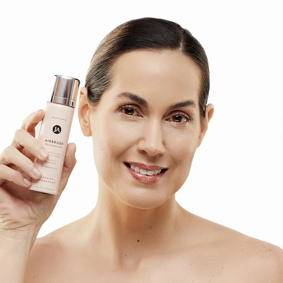Jerome Alexander MagicMinerals AirBrush Foundation, Spray Makeup with Skincare Active Ingredients, Ultra-Light, Buildable, Full Coverage Formula (Dark)