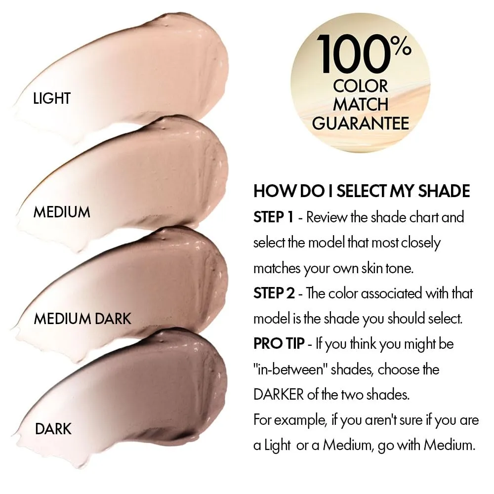 Jerome Alexander My Color Self Adjusting Full Coverage Foundation Makeup with Kabuki Brush (Light)