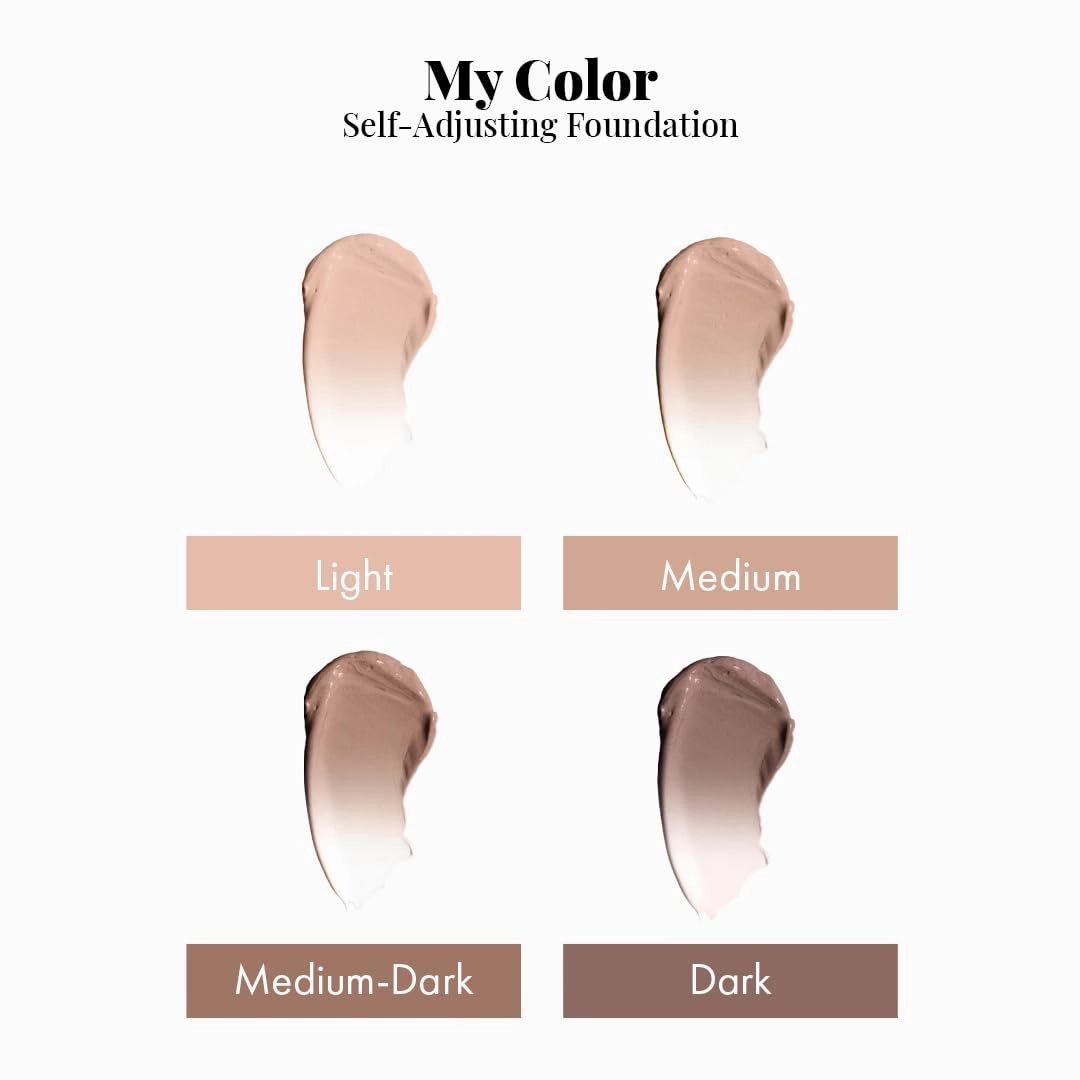 Jerome Alexander My Color 3PC Self Adjusting Full Coverage Foundation Makeup with Kabuki Brush and AirFinish Setting Spray (Medium)