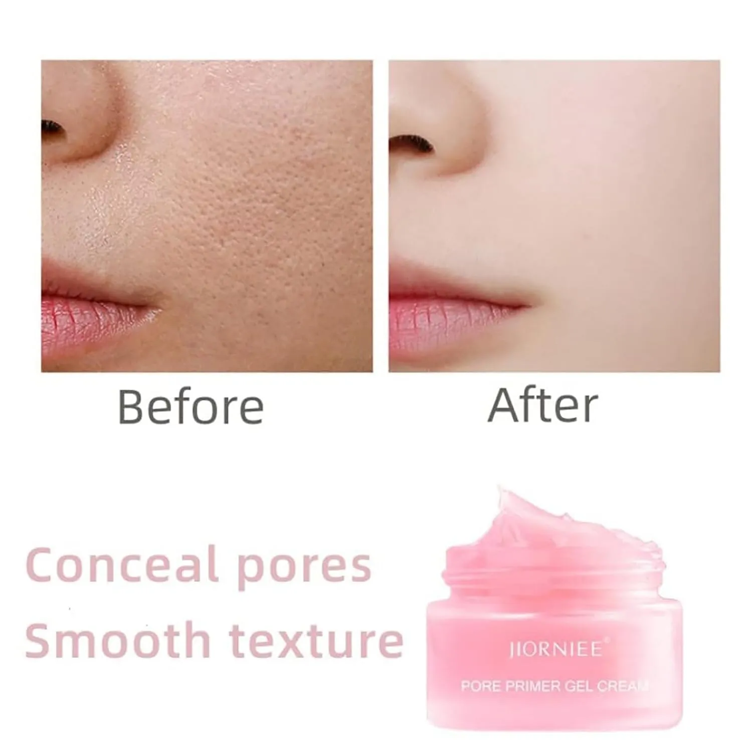 Jiorniee Pore Primer Gel Cream, Pore Base Gel Cream, Invisible Pore Face Primer, Pore Filling Gel Cream, Make-Up Base Gel Cream Invisible Pore, Suitable for All Skin Tones (1pc)