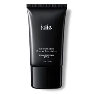 Jolie Liquid Powder Mineral Foundation, Super Silky Hydrating Oil-Free, Sunscreen & Primer-Vitamins A, C&E, For All Skin Types (Cream Beige)
