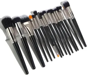 JSEIAJB 16 Pieces of Makeup Brush Set Foundation Make-up Eye Brush Black Full Set of Makeup Brush Beauty Tools
