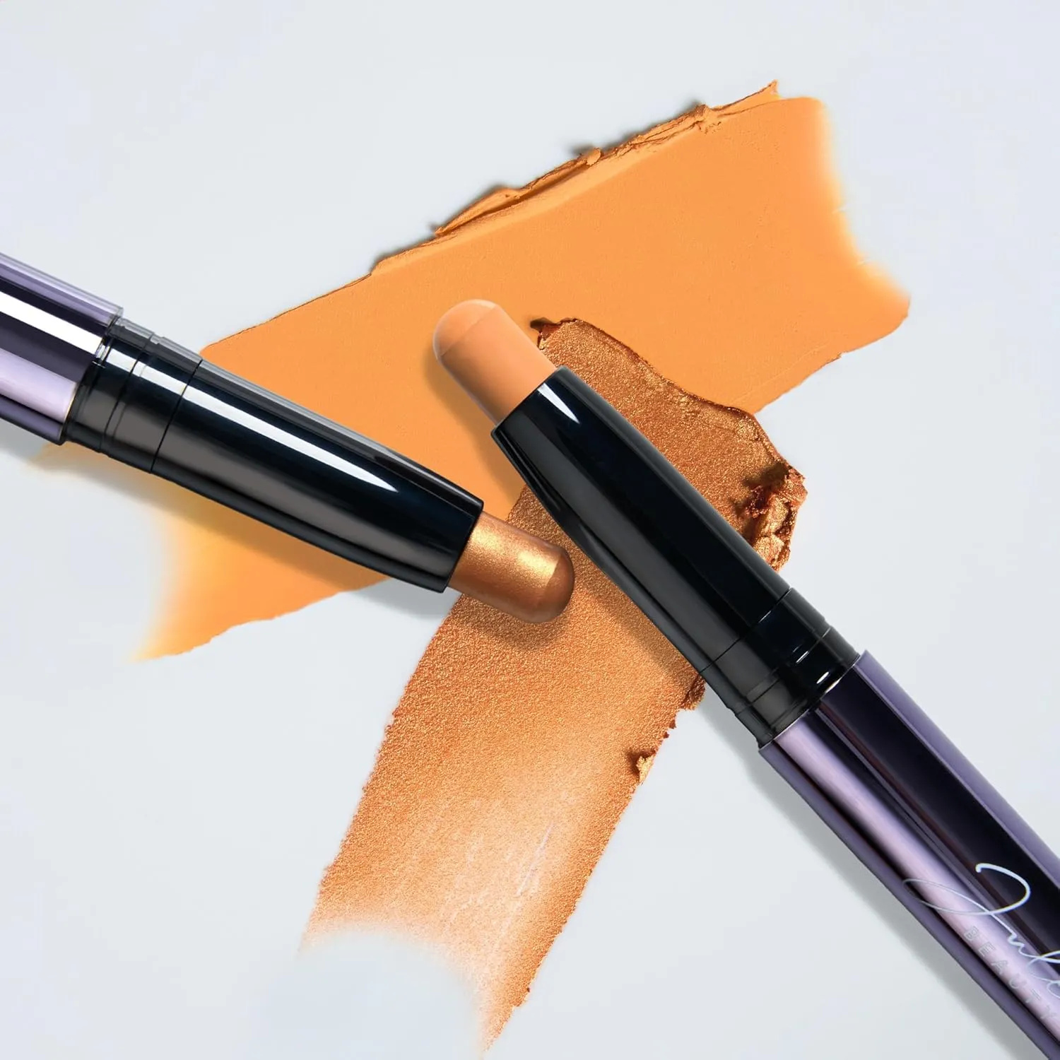 Julep Eyeshadow 101 Cream-to-Powder Waterproof Shadow Stick – Marmalade Shimmer – Long-Lasting, Crease-Proof, Orange Apricot Shimmer Cream Eyeshadow with Built-in Smudger