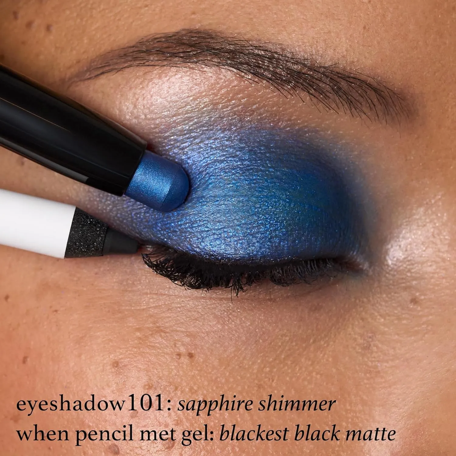 Julep Eyeshadow 101 Cream-to-Powder Waterproof Shadow Stick – Sapphire Shimmer – Long-Lasting, Crease-Proof, Jewel Toned Blue Shimmer Cream Eyeshadow with Built-in Smudger