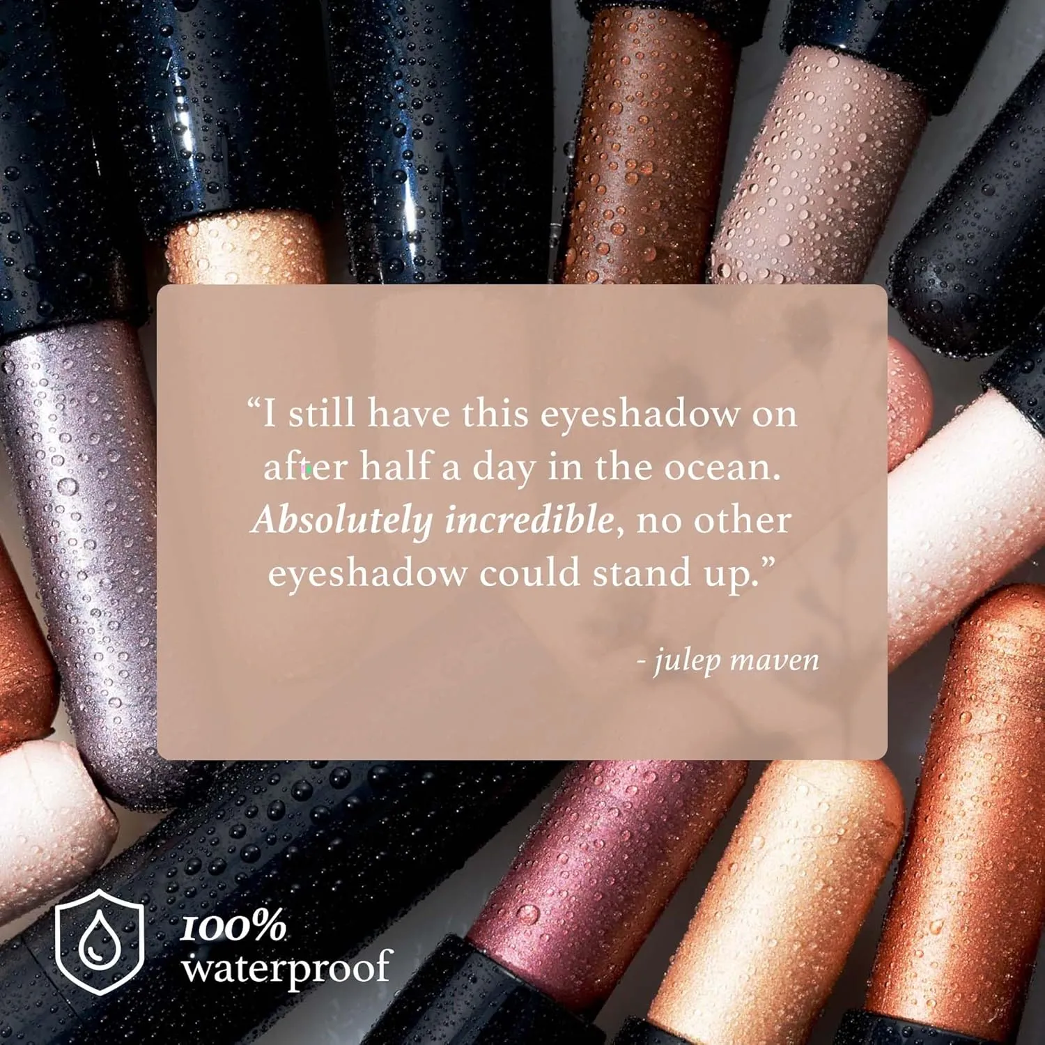 Julep Eyeshadow 101 Crème-to-Powder Waterproof Eyeshadow Stick Duo – Long-Lasting, Crease-Proof, Easy Apply with Built-in Smudger - Papaya Matte & Tigers Eye Shimmer