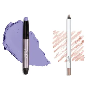 Julep Pop of Purple Halo Eyeshadow 101 Crème-to-Powder Eyeshadow Stick Lavender Matte When Pencil Met Gel Sharpenable Multi-Use Longwear Eyeliner Pencil Nude Shimmer