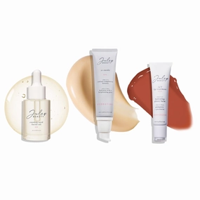 Julep Glow Essentials: Antioxidant Rosehip Seed Facial Oil, So Awake Snail Mucin Radiant Complexion Booster & Moisturizer, and 24/7 Lip Treatment -Act Natural - Complete Hydration and Nourishment Set