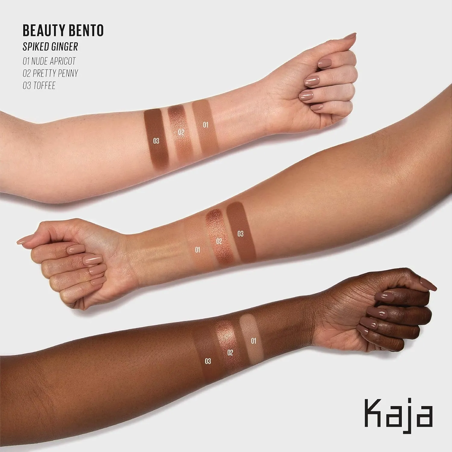 Kaja Beauty Bento Collection - Bouncy Eyeshadow Trio | Warm Honey Tones, Travel Size, 10 Spiked Ginger, 2019 Allure Best of Beauty Award, 0.03 Oz