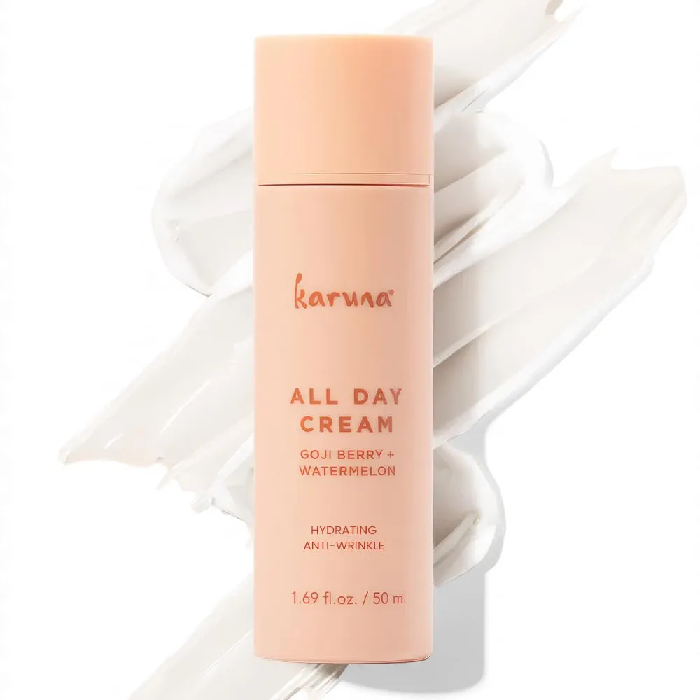 Karuna - All Day Moisturizing Cream, Anti Wrinkle Face Cream Off-Set Dryness & Fine Lines - Hydrating Facial Moisturizer, Antioxidant Watermelon Extract, Hyaluronic Acid, Goji Berries and Aloe, 50 ml